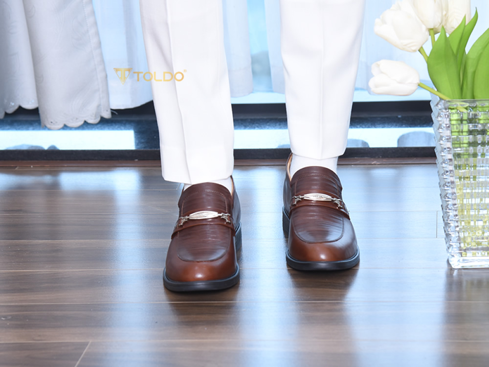 Giày lười tăng 8cm chiều cao da thật